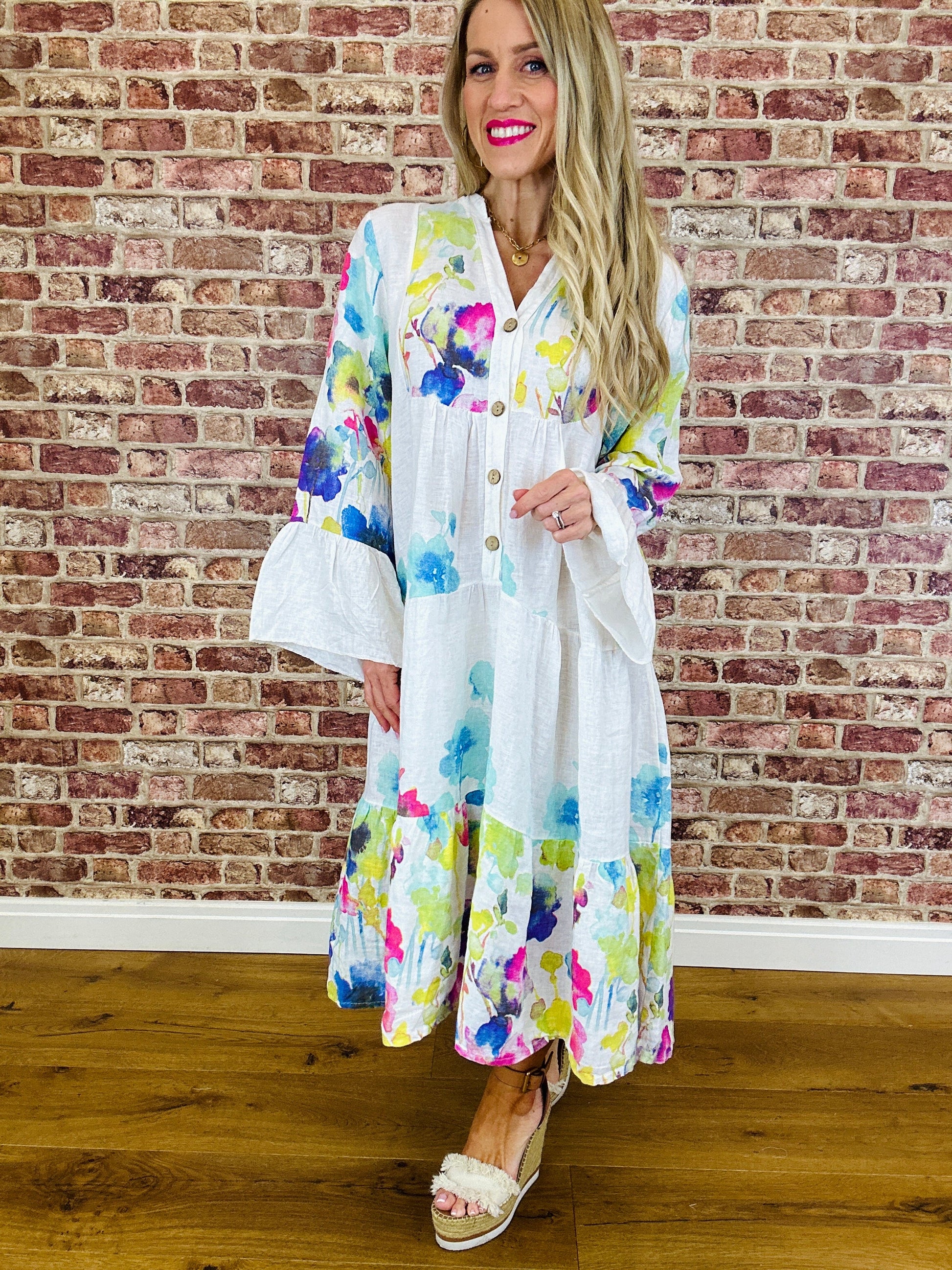 Gardenia Italian Linen Dress
