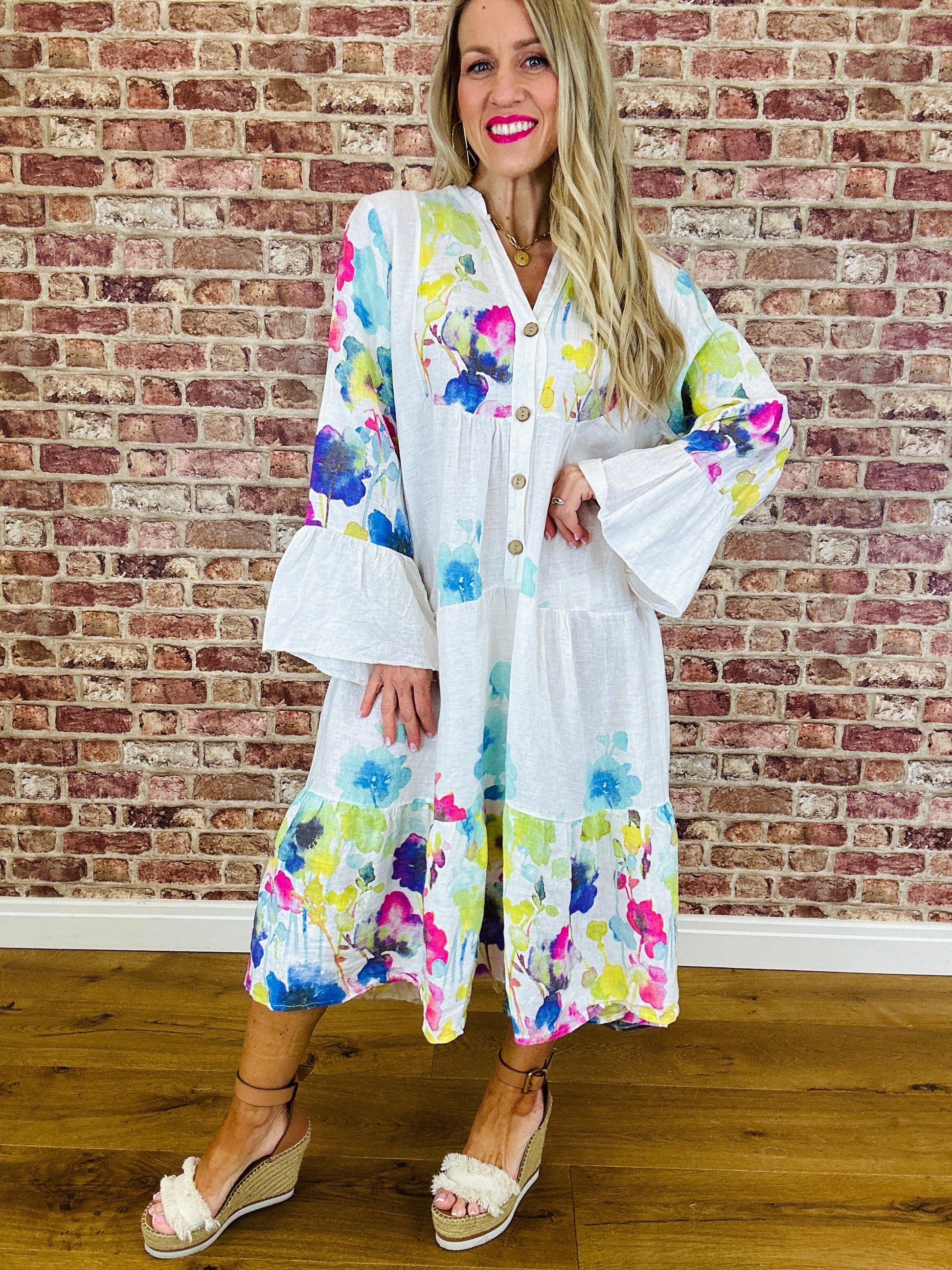 Gardenia Italian Linen Dress