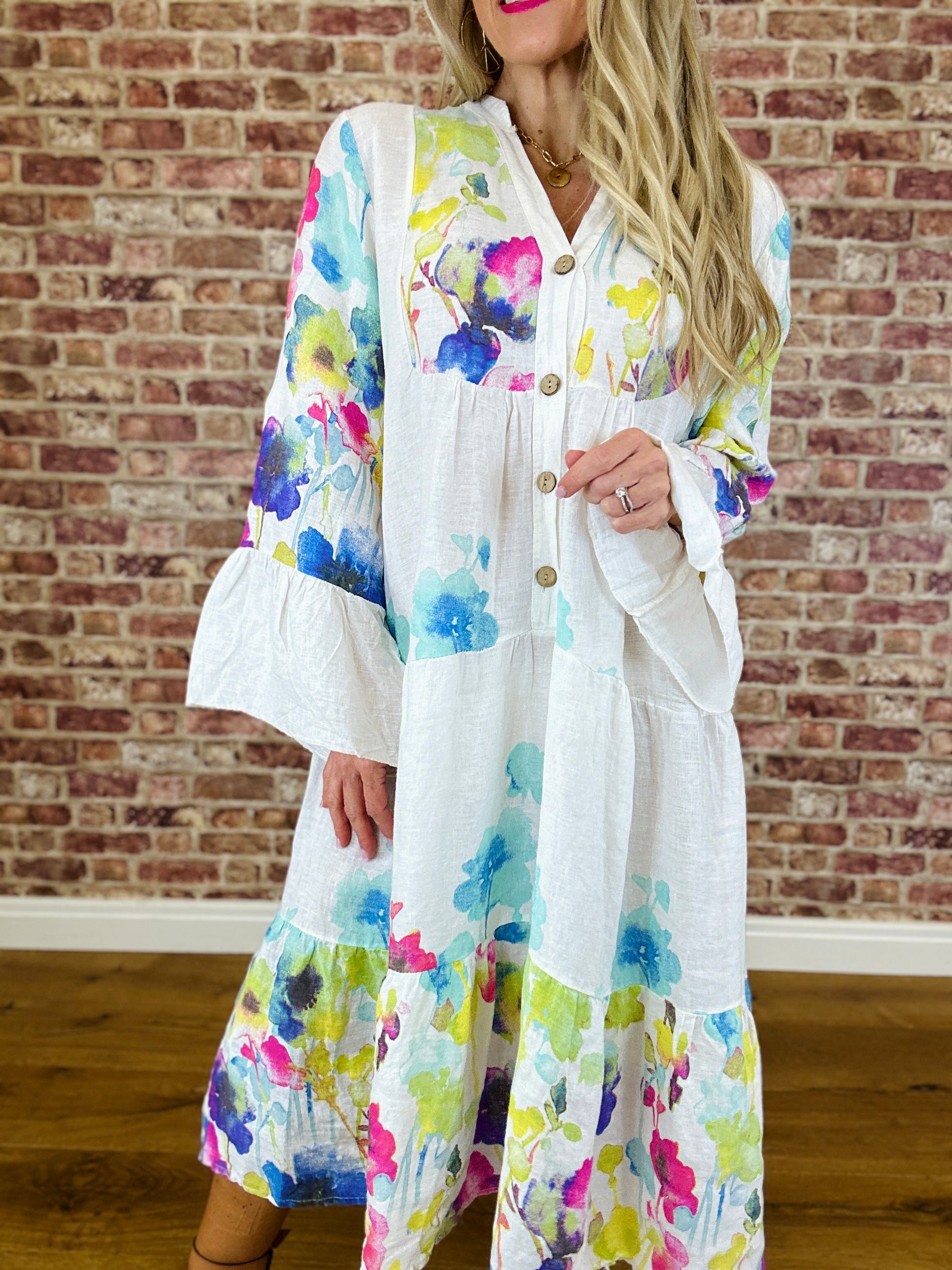 Gardenia Italian Linen Dress